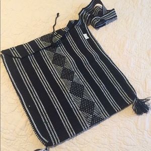 Ethnic crossbody black bag